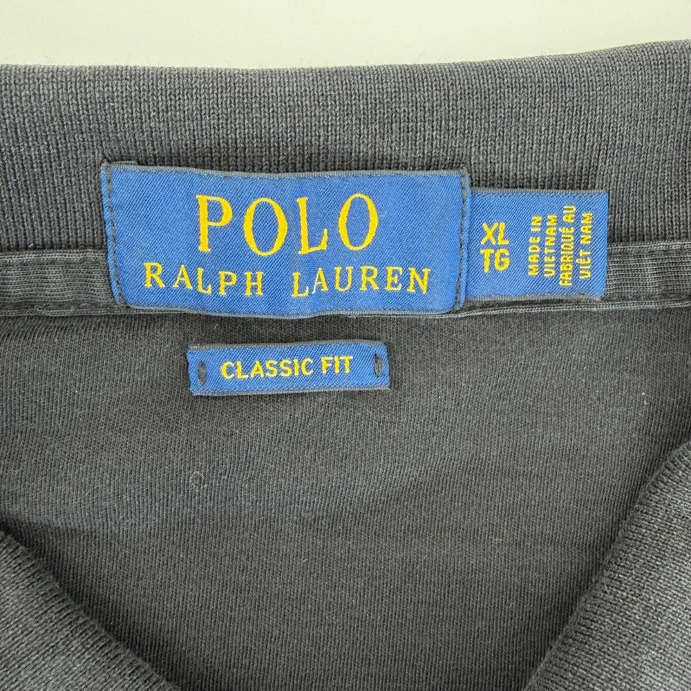 Polo Ralph Lauren Mens Classic Fit Black Short Sleeve Cotton Polo Shirt XL